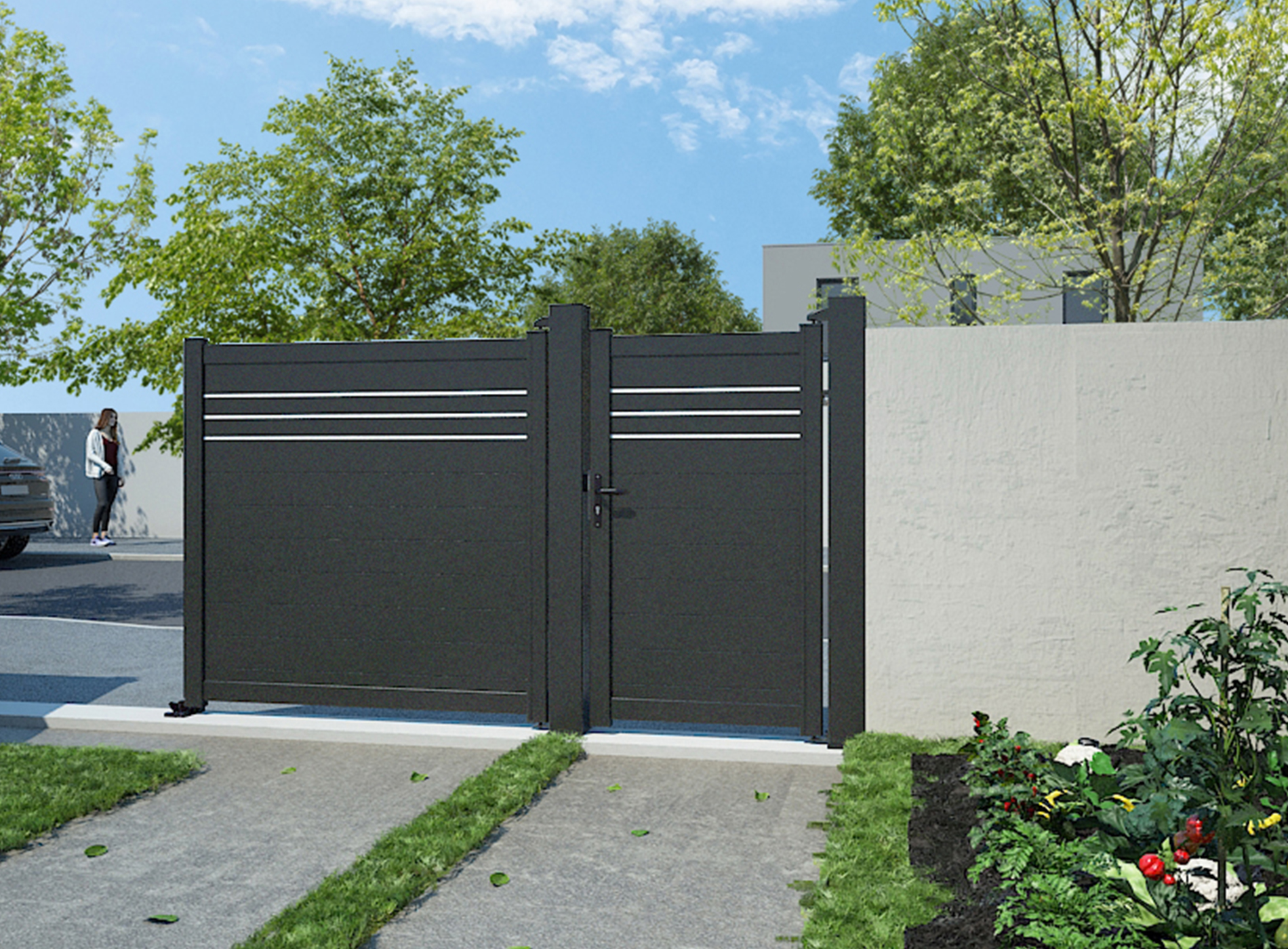 Klos up portillon aluminium Babord - Noir Sable 2100S