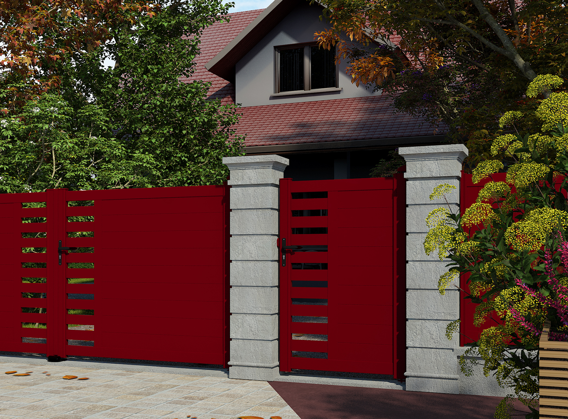 Klos up portillon aluminium GARLAN - Rouge 3004