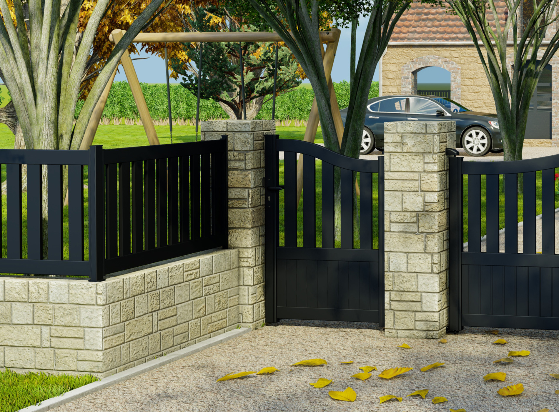 Klos Up portillon aluminium MOELLAN - 7016 Gris Zinc