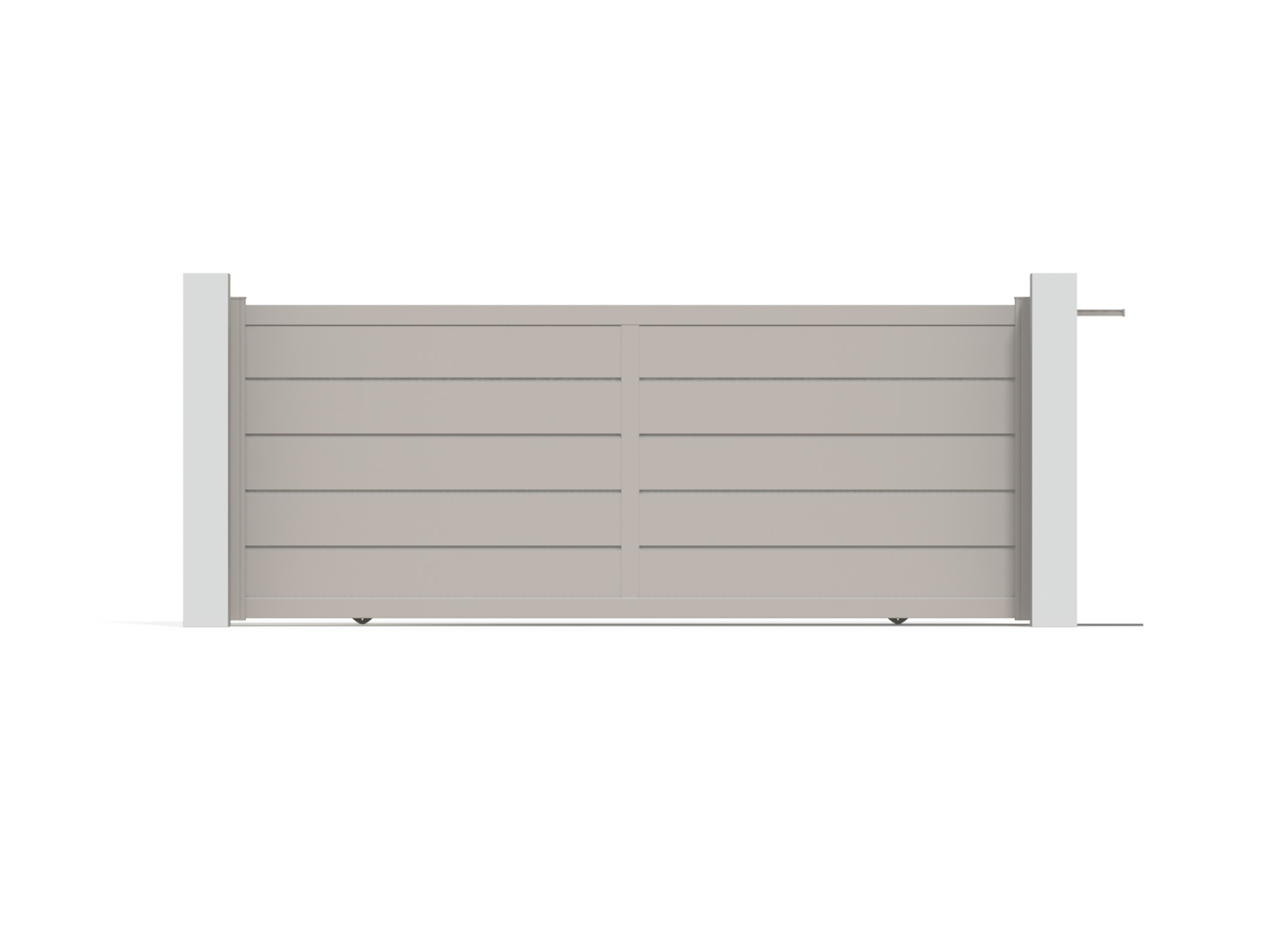 Portail aluminium coulissant ALIZ 3560 x 1445 - Gris Quartz 7039