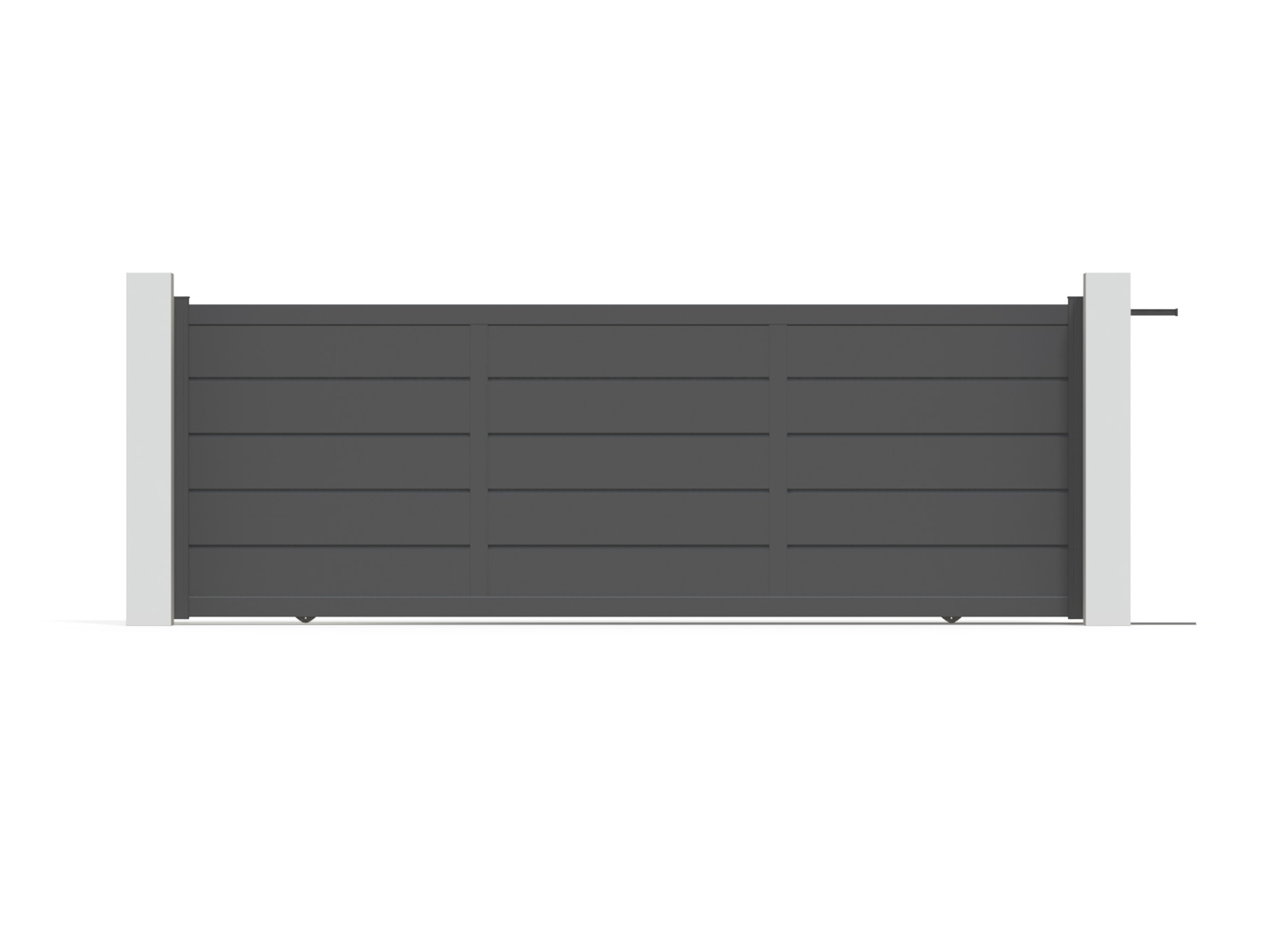 Portail aluminium coulissant ALIZ 4060 x 1445 - Noir Sable 2100