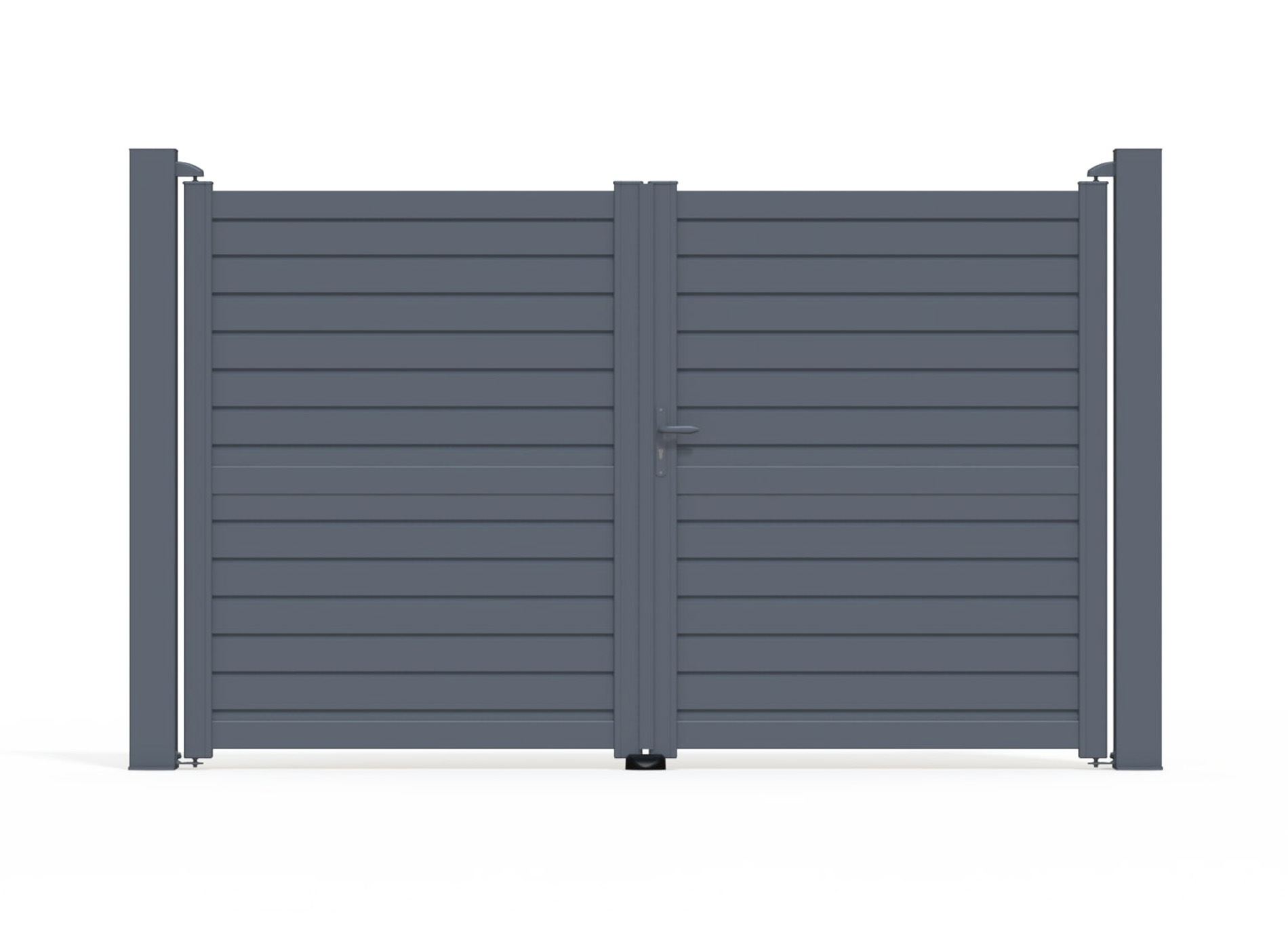 Portail aluminium battant ZEF 3060 x 1881 - Gris Zinc 7016