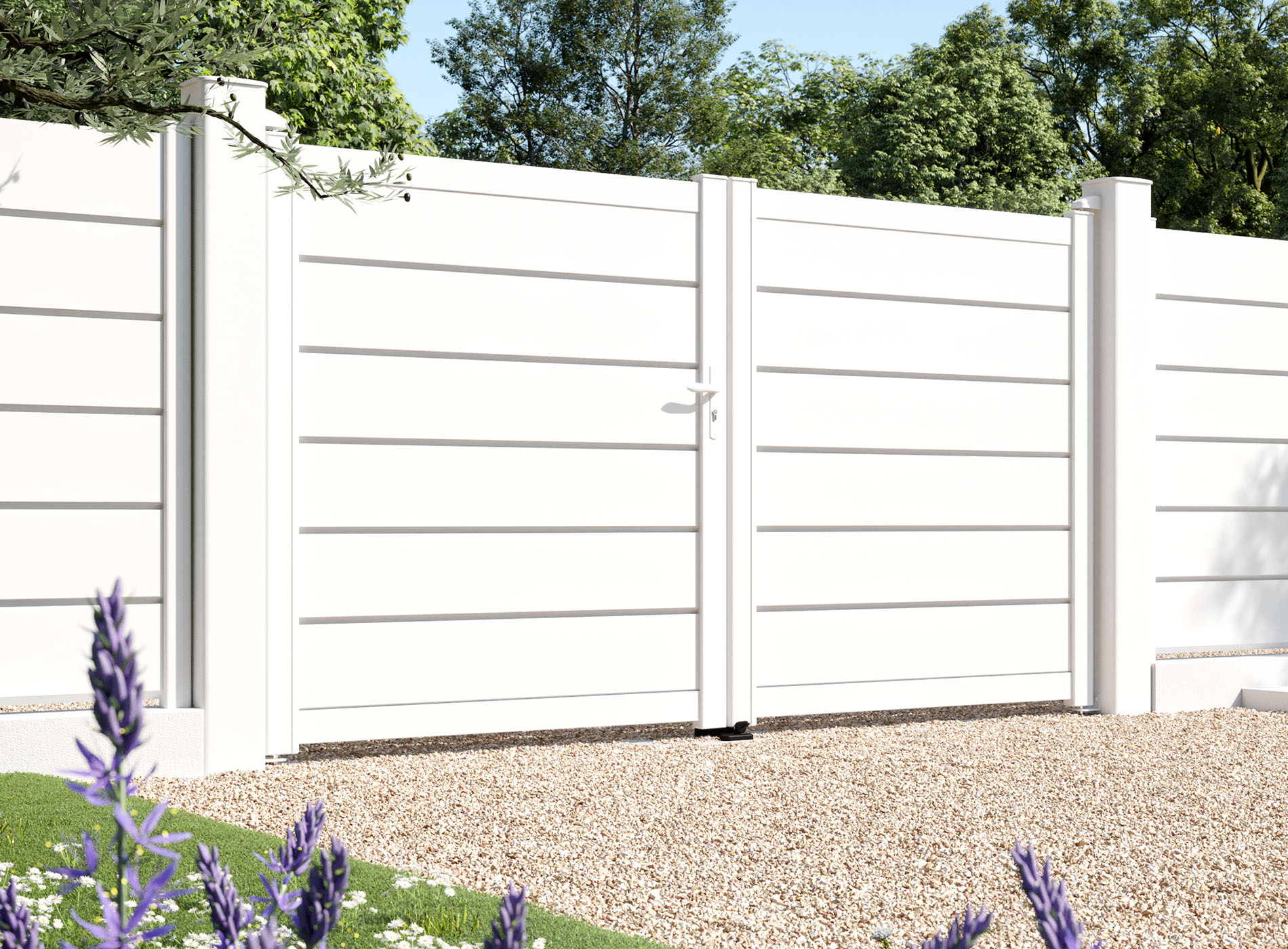 Poteaux pour portail à sceller 180x180mm - Blanc (RAL9016)