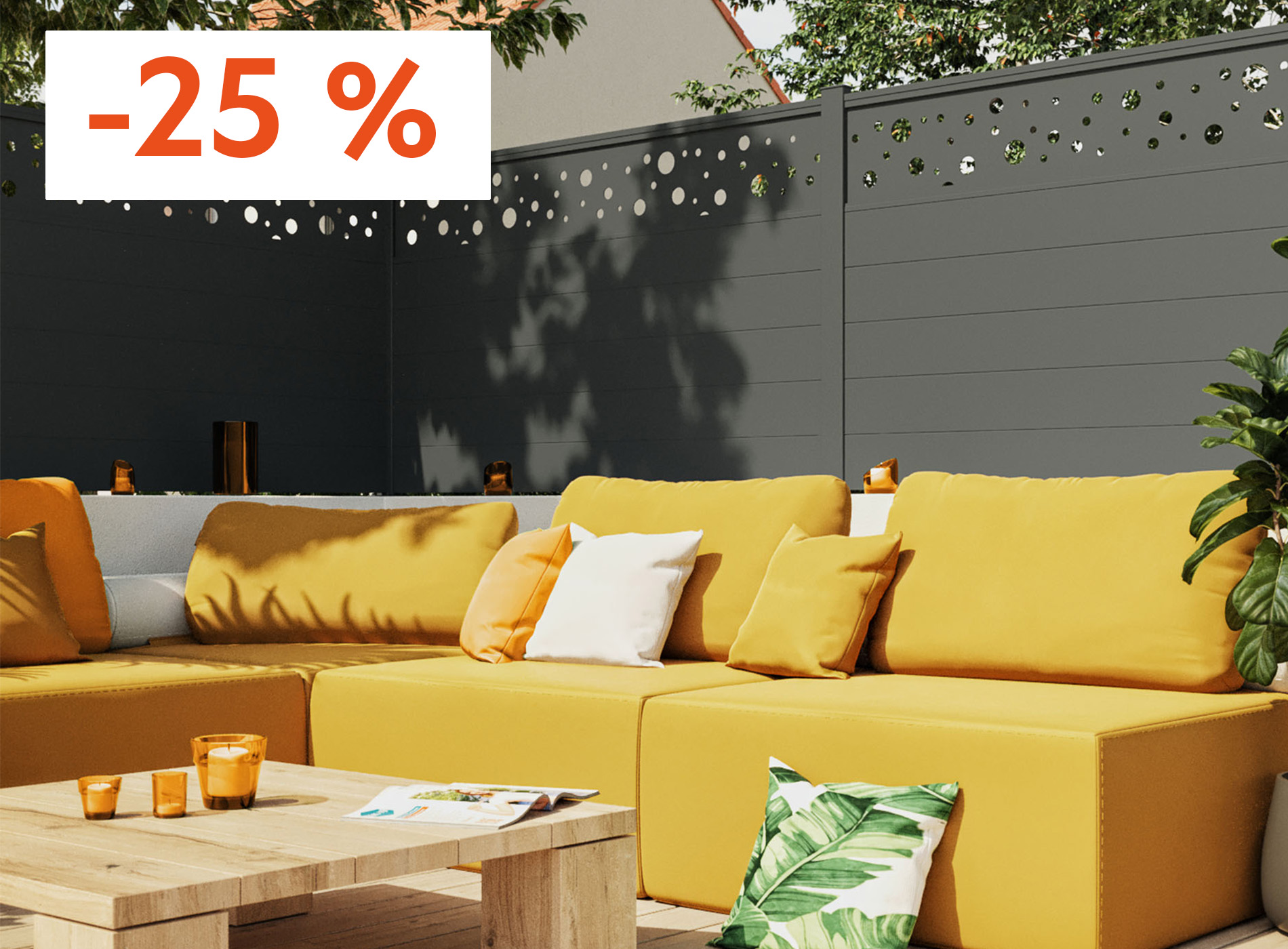 Decor BULLE Haut Gris Zinc 7016 texturé