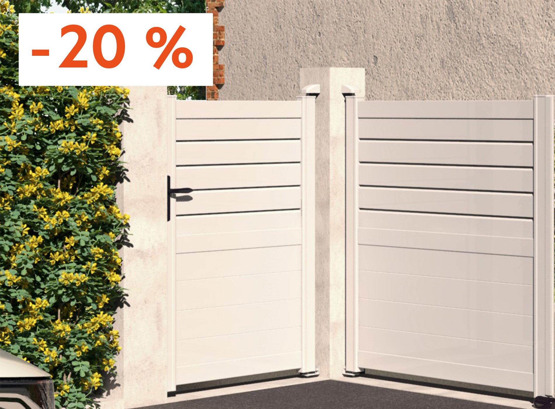 Klos Up Portillon CARNAC 1040 x 1758 mm Blanc 9016